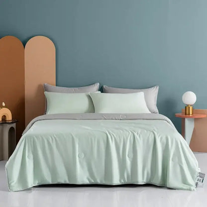 Plush cream cooling comforter silky soft bedroom quilt