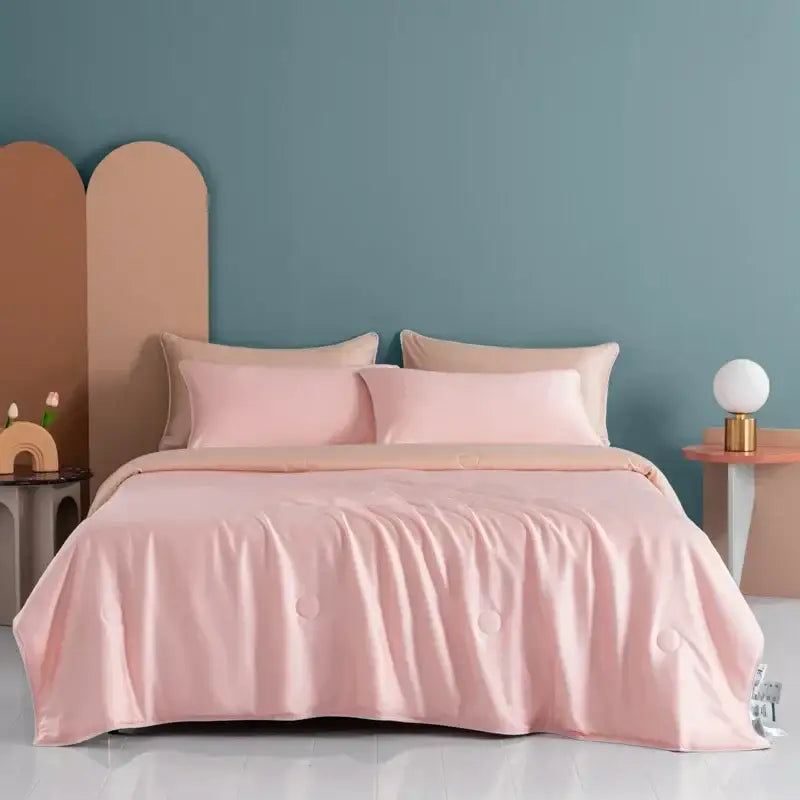 Plush cream cooling comforter silky soft bedroom quilt