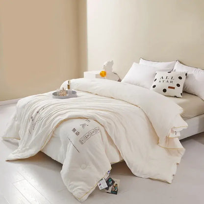 Plush cream cozy soy fiber quilt bedroom bedding