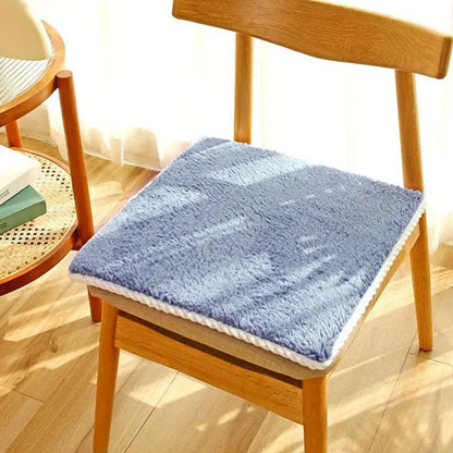Plush cream lamb’s wool chair cushion dining room comfort