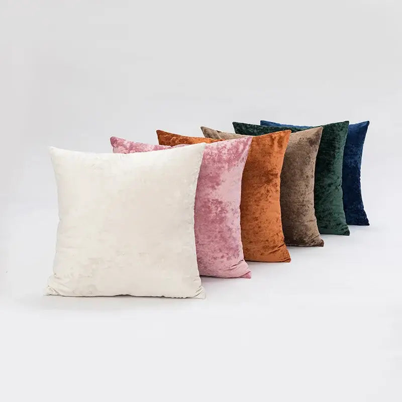 Plush dark grain velvet pillow cover living room decor