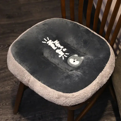 Plush gray cat shark cushion kids room seat pad