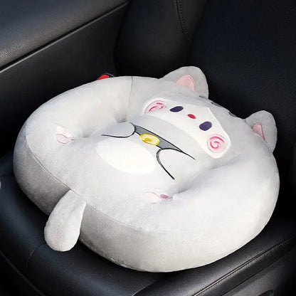 Plush gray cat shark cushion kids room seat pad