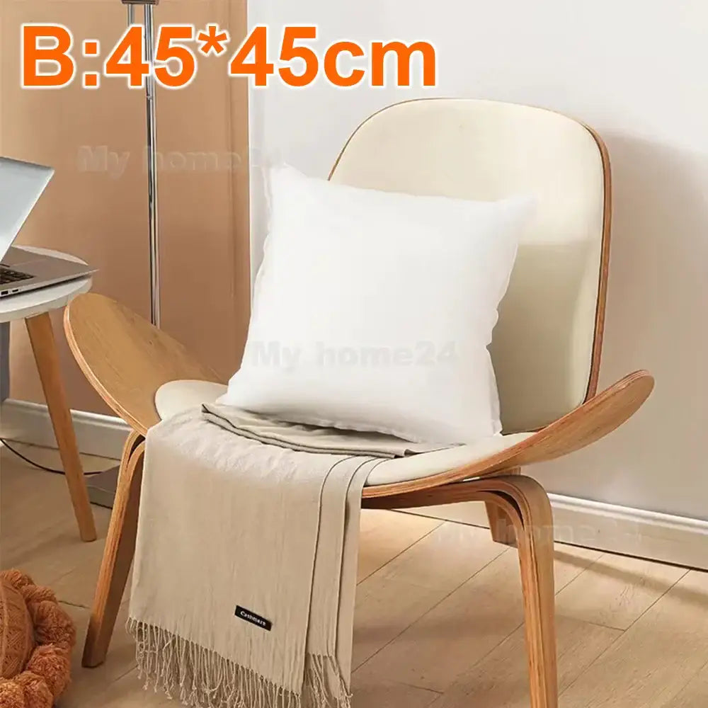 Plush white cotton-padded pillow core living room cushion insert