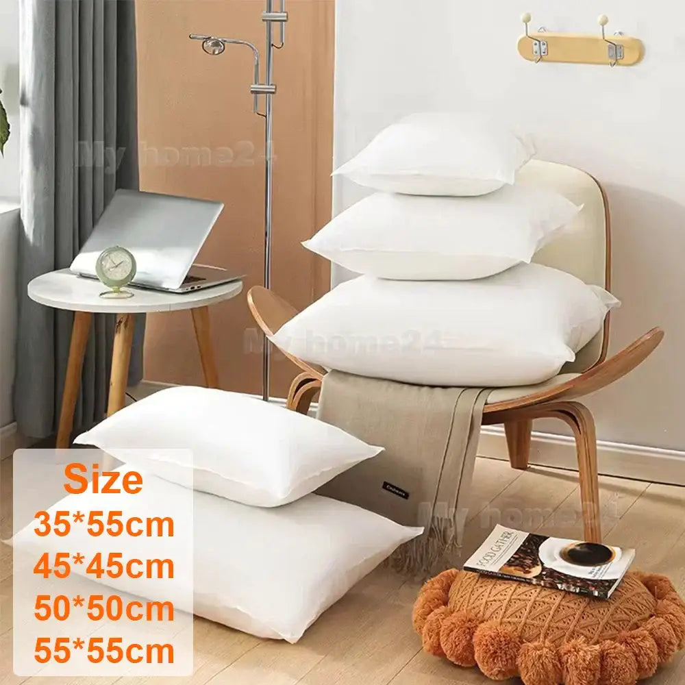 Plush white cotton-padded pillow core living room cushion insert