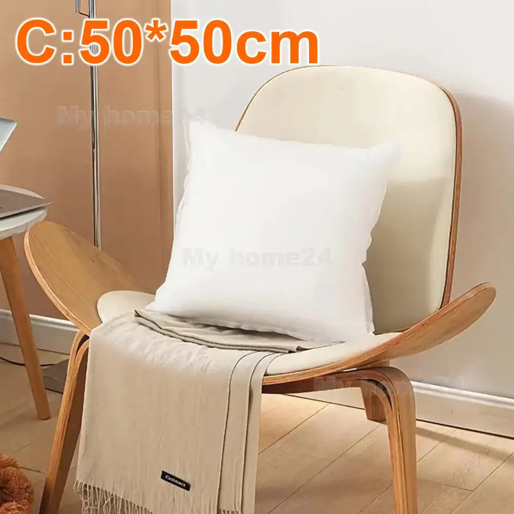 Plush white cotton-padded pillow core living room cushion insert