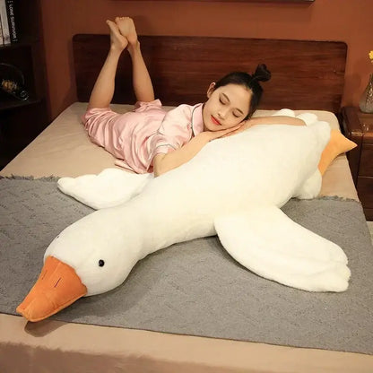 Plush white goose sleep body pillow – bedroom festival gift