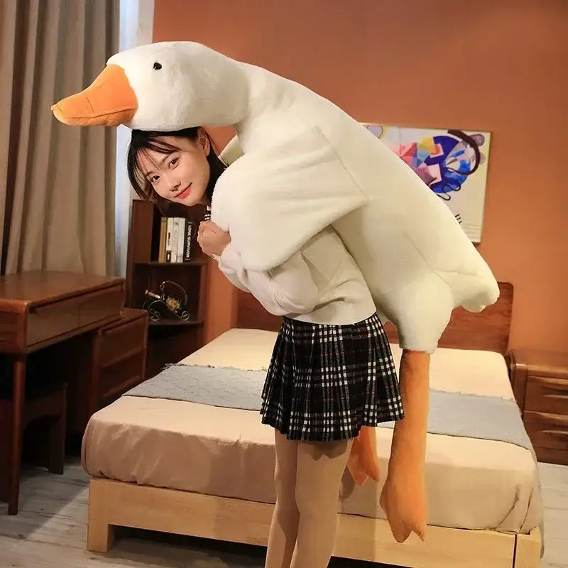 Plush white goose sleep body pillow – bedroom festival gift