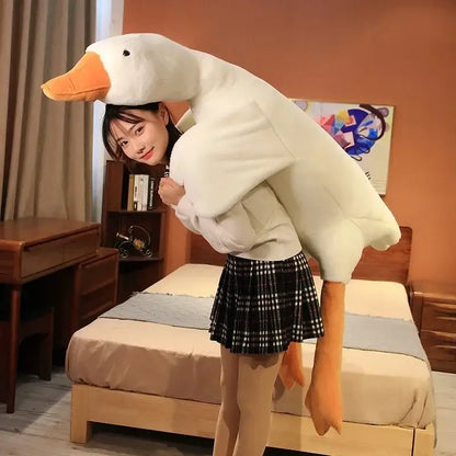 Plush white goose sleep body pillow – bedroom festival gift