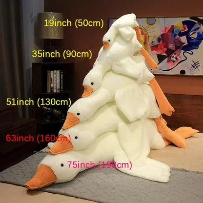 Plush white goose sleep body pillow – bedroom festival gift