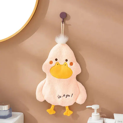 Plush white & gray duck terry towel kitchen cleaning cloth