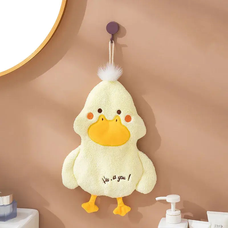 Plush white & gray duck terry towel kitchen cleaning cloth