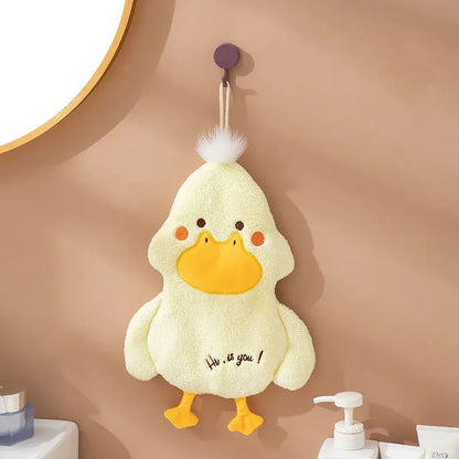 Plush white & gray duck terry towel kitchen cleaning cloth