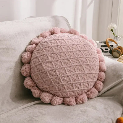 Plush white & soft pink 3d flowers pillows bedroom home decor