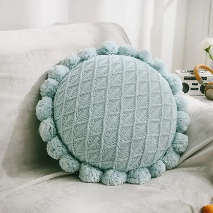 Plush white & soft pink 3d flowers pillows bedroom home decor