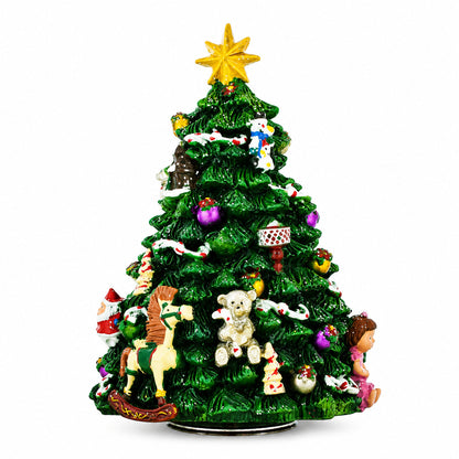 Santa Drummer Rotating Musical Christmas Tree Figurine