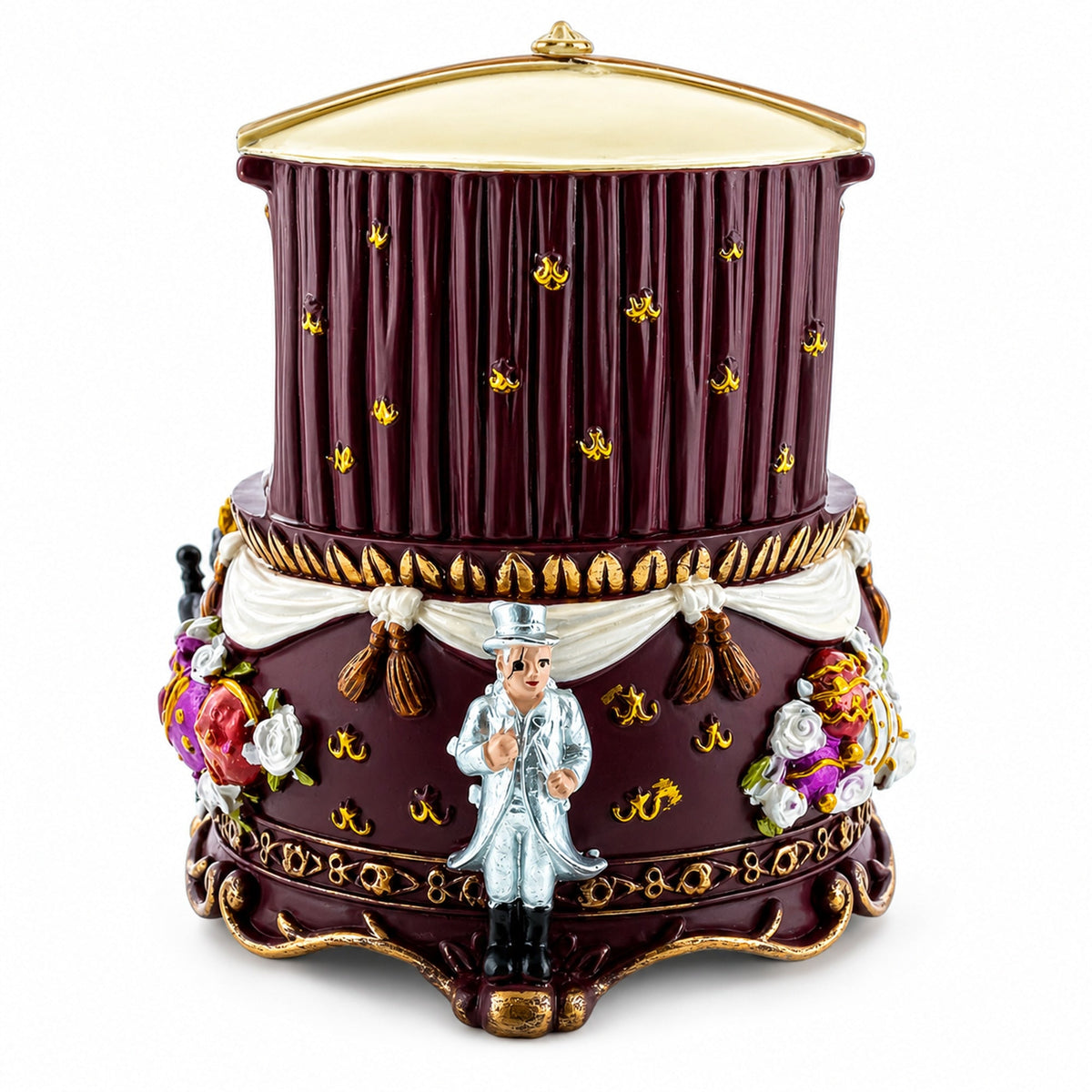 Animated Nutcracker Theatre Figurine - Rotating Ballerina Mirror Music Box