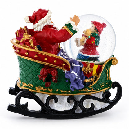 Santa's Joyful Sleigh Ride Mini Snow Water Globe