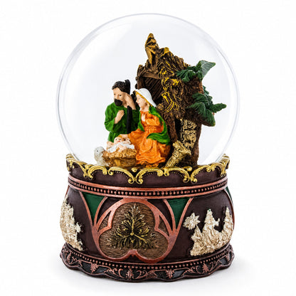 Nativity Serenity Water Snow Globe with "Silent Night" Music Box