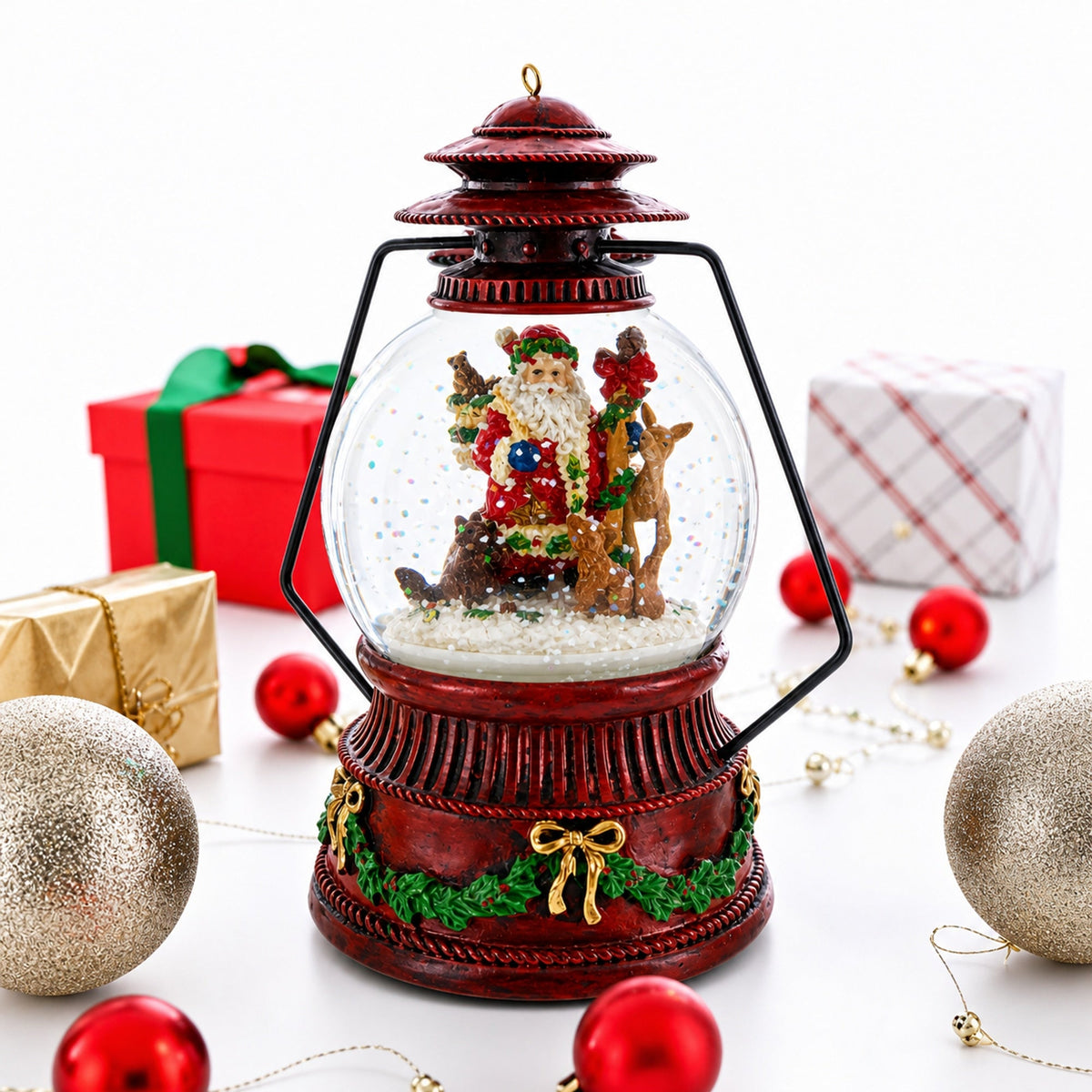 Santa's Wildlife Symphony Illuminated Musical Snow Globe