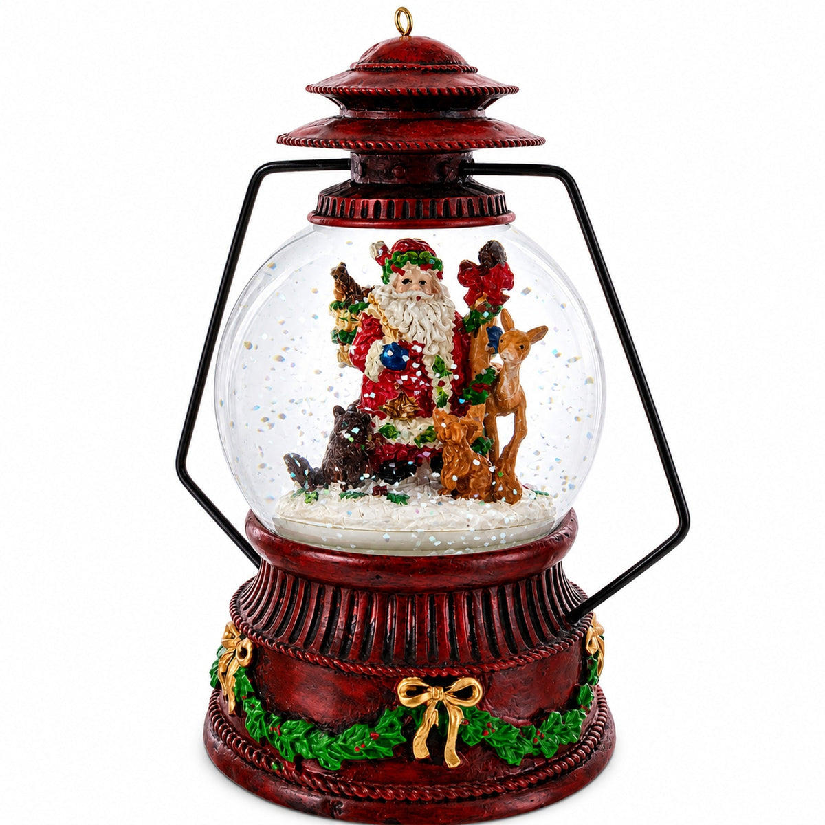 Santa's Wildlife Symphony Illuminated Musical Snow Globe