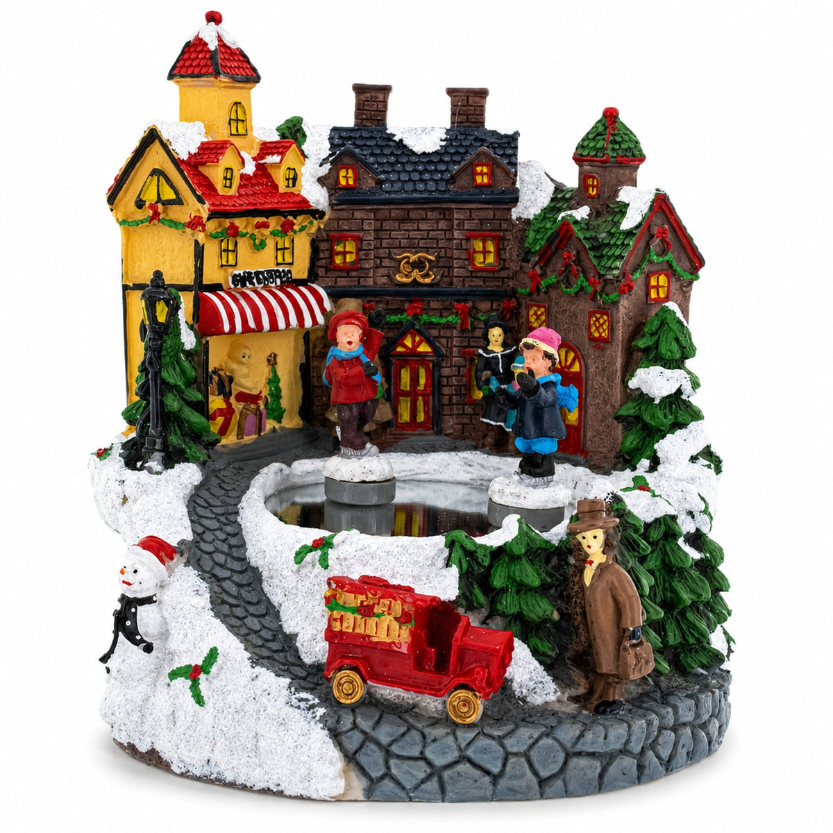 Winter Village Skating Animated Musical Christmas Figurine