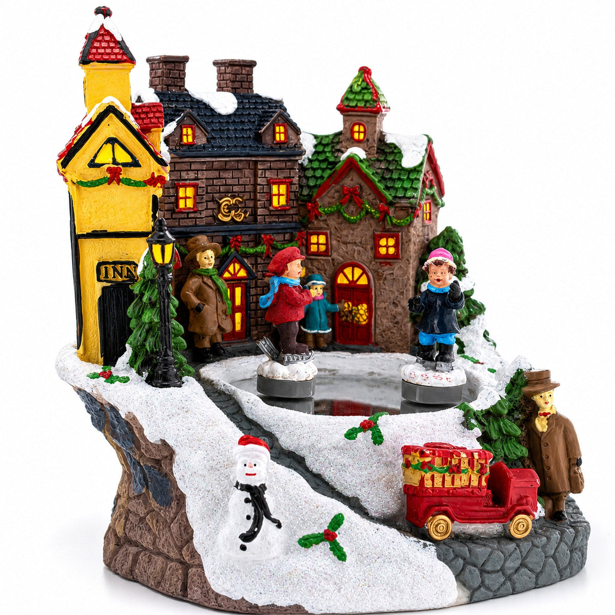 Winter Village Skating Animated Musical Christmas Figurine