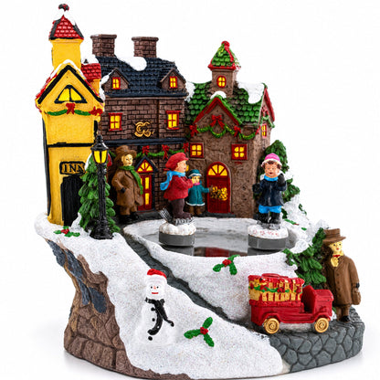 Winter Village Skating Animated Musical Christmas Figurine