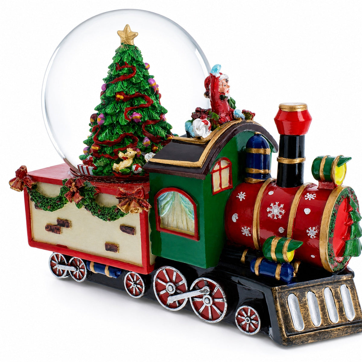 Children Riding Train Musical Water Snow Globe