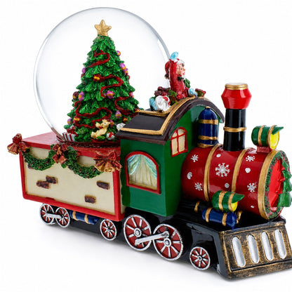 Children Riding Train Musical Water Snow Globe