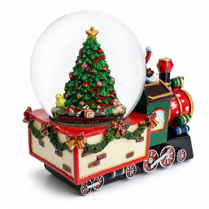 Children Riding Train Musical Water Snow Globe