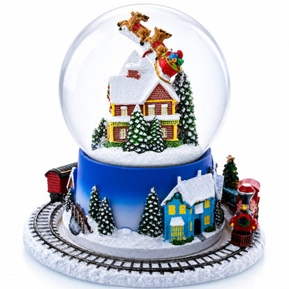 Moving Train Base Musical Christmas Water Snow Globe