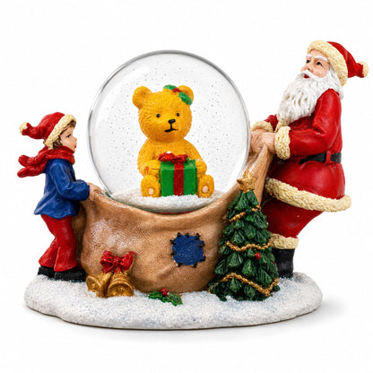 Santa's Teddy Surprise Mini Water Snow Globe