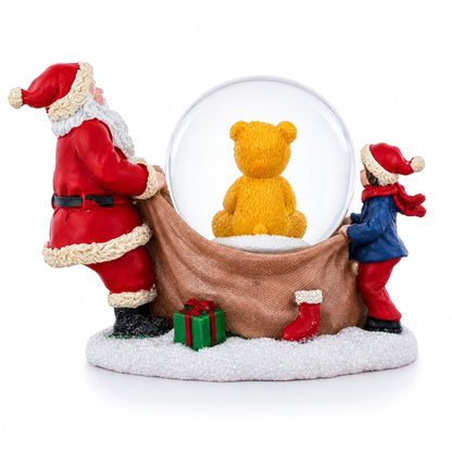 Santa's Teddy Surprise Mini Water Snow Globe