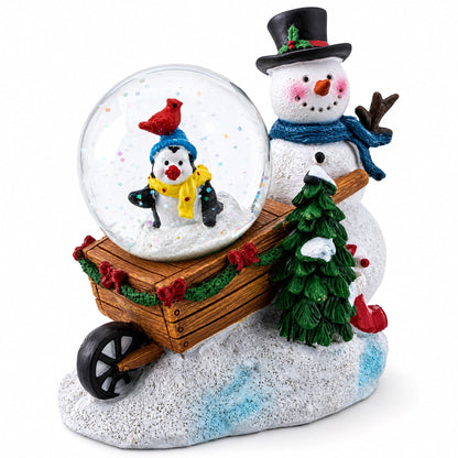 Snowman, Penguin and Cardinal Mini Water Snow Globe