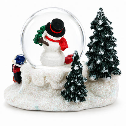 Mini Winter Scene with Polar Bear and Penguins Water Globe