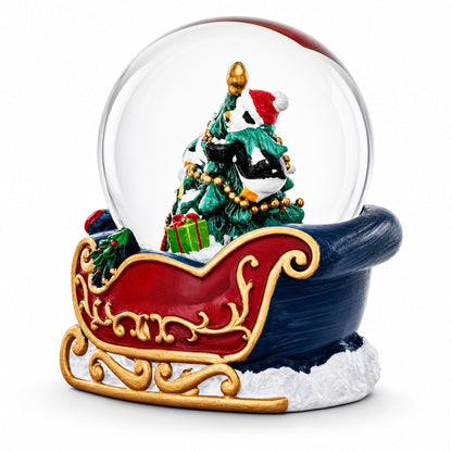 Penguin Sleigh Ride Mini Water Snow Globe