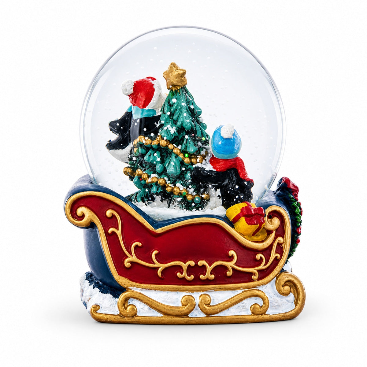 Penguin Sleigh Ride Mini Water Snow Globe