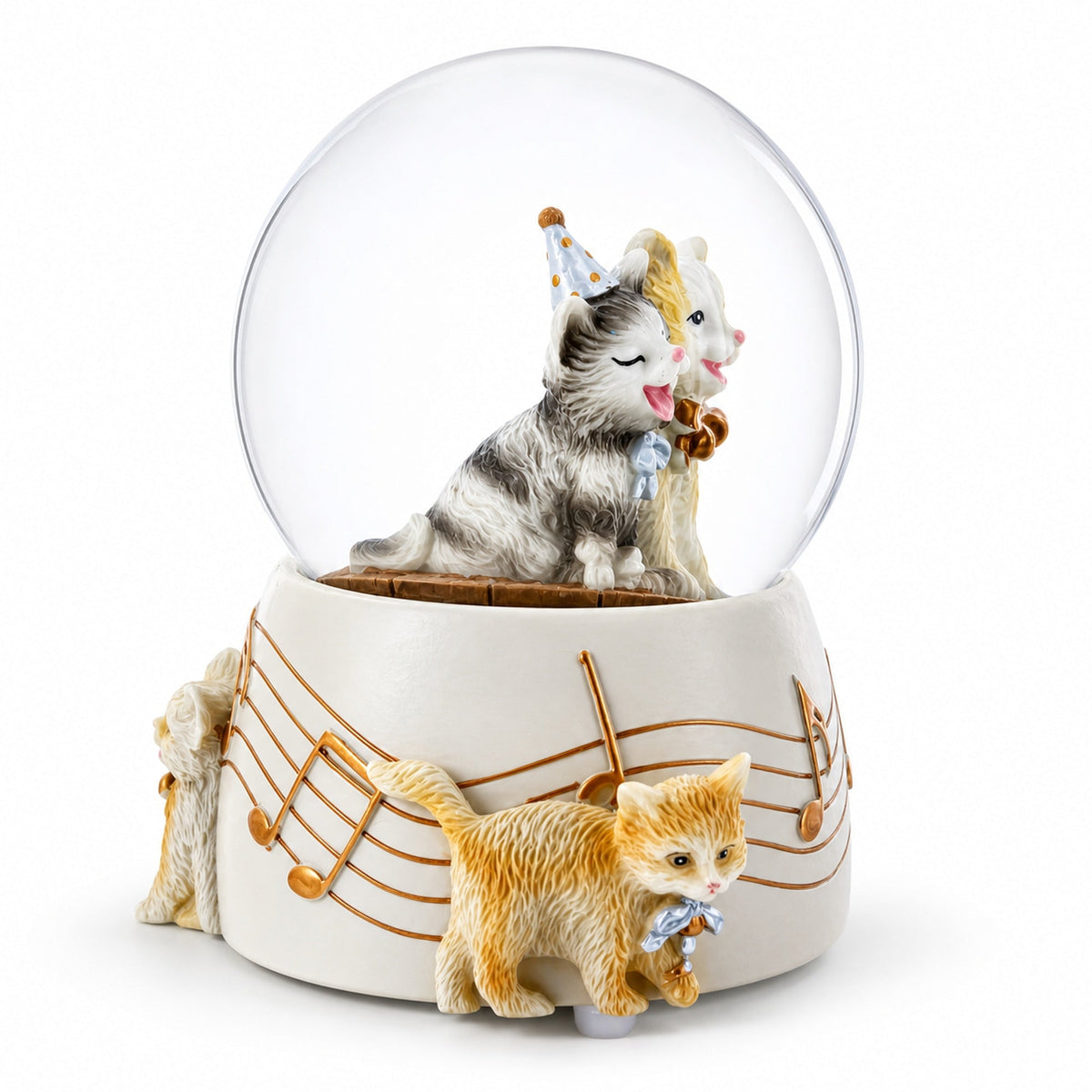 Cats Party Musical Water Snow Globe