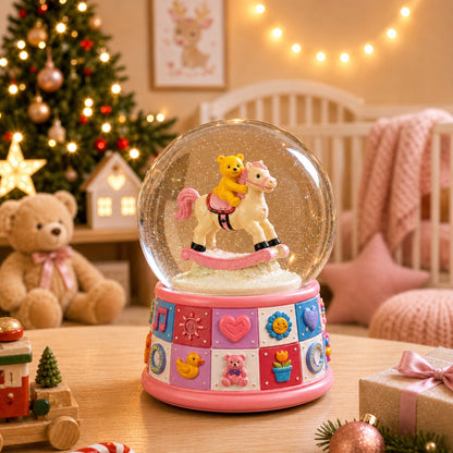 Lullaby Baby Nursery Music Box with Teddy Bear Water Globe