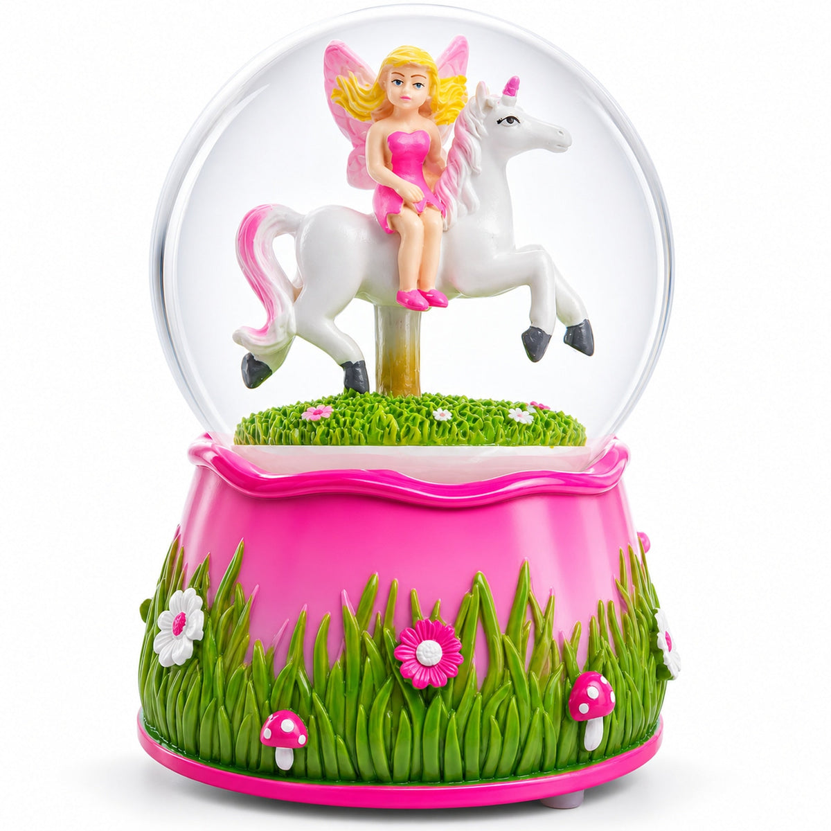 Unicorn Carousel with Fairy Musical Water Snow Globe