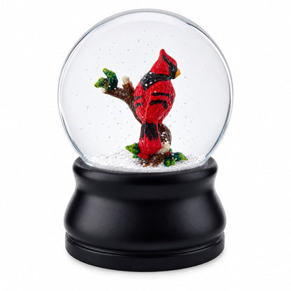 Red Cardinal on a Branch Musical Water Snow Globe