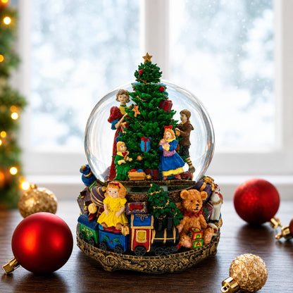 Children Decorating Tree LED Musical Water Snow Globe