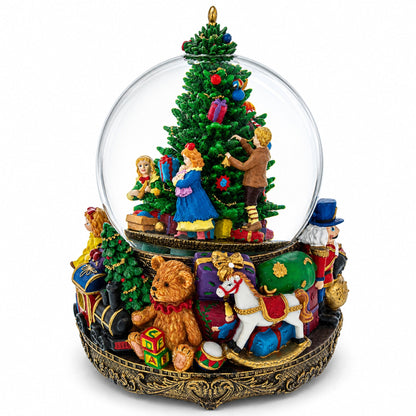 Children Decorating Tree LED Musical Water Snow Globe