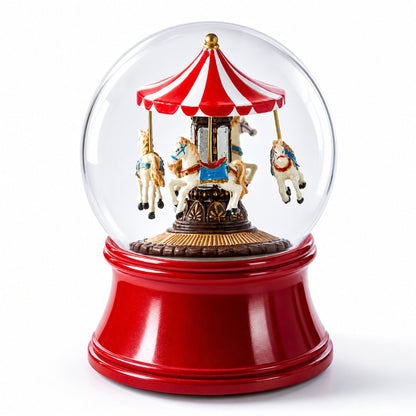 Horses Carousel Melody Spinning Musical Water Globe