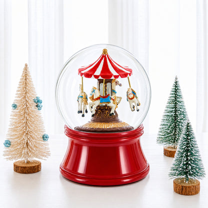 Horses Carousel Melody Spinning Musical Water Globe