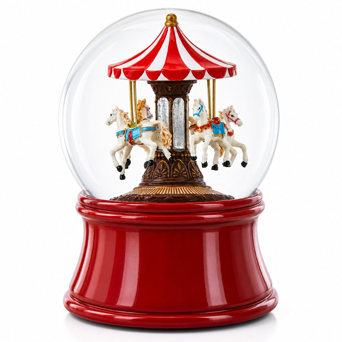 Horses Carousel Melody Spinning Musical Water Globe