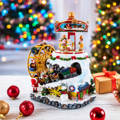 Musical Christmas Figurine with Rotating Motion