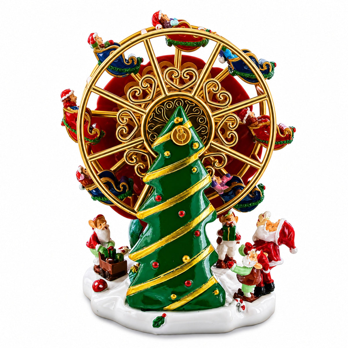 Santa's Whirling Ferris Wheel Rotating Musical Figurine