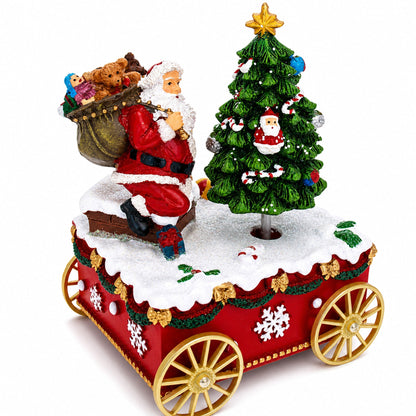 Spinning Christmas Tree Musical Box on Wheels